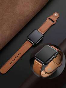 1pc Simple Classic Leather Band For Men And Women Compatible With Apple Watch Band 44mm 45mm 41mm 40mm 49mm 42mm 38mm 46mm Bracelet Compatible With IWatch Series 10/9/8/7/6/Se/5/4/3/Ultra 2