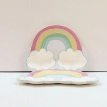 10pcs/20pcs/50pcs Rainbow Paper Plates Party Supplies Pastel Rainbow Shaped Party Plates 9inch Disposable Dinner Plates Cake Plates For Bachelorette Unicorn Happy Birthday Party Tableware Decorations - Multicolor - View 8