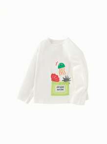 Balabala 小女孩长袖 T 恤，简约春季上衣