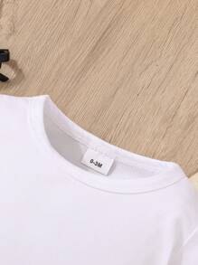 第一个母亲节，母亲节快乐，新生男宝宝女宝宝可爱个性化短袖连体衣 - 白色 - 查看 3