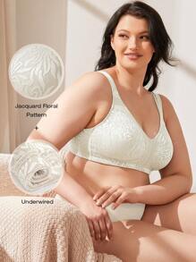 WINGSLOVE Plus Size Wireless Soft Cup Bra - Comfortable Full Coverage Bra With Wide Straps, Ideal For Everyday Wear - White - View 5