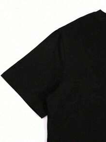 I Don't Make Mistakes I Date Them Print Street Style Valentines Day T-Shirt For Women, Women's 220g Round Neck Casual Heavy Pure Cotton T-Shirt (1 PC) - 黑色 - 查看 4