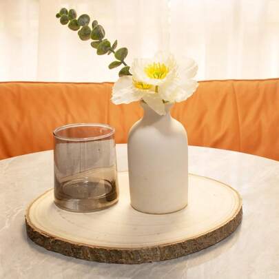 2 块天然原木圆片，6-7 英寸木环，大木板，适用于婚礼中心装饰和 DIY 绘画工艺品