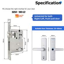 Tropernic Wifi Tuya 门锁智能锁，指纹门锁无钥匙进入门锁智能锁，适用于前门生物识别门锁，带指纹、免费应用程序、共享 Ekey 和 IC 卡（银色）