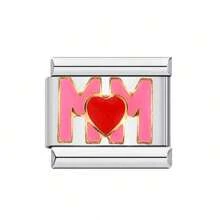 1 件不锈钢意大利模块手链组件，带有爱心、月亮、英文等图案，DIY 制作手链项链首饰，可自由搭配不同风格 - 義大利模組 - 查看 23