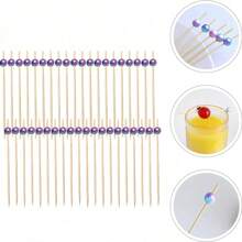 200/100/50/20/10pcs/Set Blue & Red Ombre 4.7 Inch Food Picks, Fruit Skewers, Sandwich Picks, Sticks For Party, Birthday, Wedding Decoration, Appetizer, Cupcake, Burger, BBQ Snacks - Blue and Red Gradient - View 8