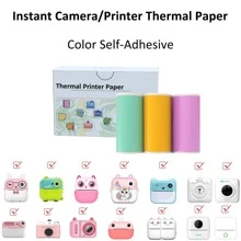 Self-Adhesive Instant Camera Print Refill Paper- Green Orange Purple Sticker Paper Photo Printer Thermal Paper Rolls Instant Print Camera Refill Paper,57x30mm - Multicolor - View 1