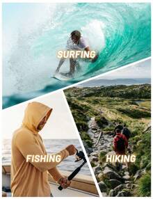 KEFITEVD Men's Hooded UPF 50+ Sun Protection T Shirts Long Sleeve Athletic Fishing Shirts Rash Guards - White - View 7