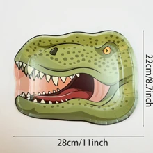 10 piezas/20 piezas/50 piezas Platos de papel con forma de dinosaurio para fiestas de cumpleaños, suministros para fiestas de dinosaurios, vajilla Dino World, platos de postre con diseño de jungla tropical para decoración y regalos de mesa en fiestas de cumpleaños - Multicolor - Ver 2