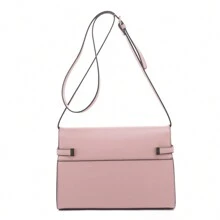 Belt Lock Medium Flap Shoulder Bag In Vegan Leather