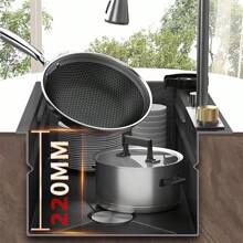 Fregadero De Cocina De Acero Inoxidable Con Accesorios 80x45 - Negro - Ver 6
