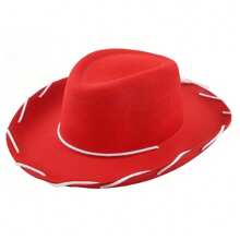 Adjustable Chin Strap Cowgirl Hats Western Hat For Women Girls Costume Theme Party - Red - View 1