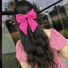 Virginia  Large Duckbill Hair Bow Clip - 玫紅色 - 查看 2