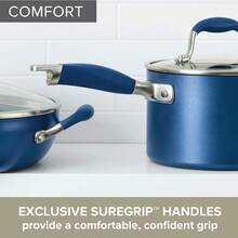 Anolon Advanced Home Hard Anodized Nonstick Frying/Saute/All Purpose Pan With Lid And Helper Handle, 12 Inch, Moonstone Dark Gray - Indigo - View 3