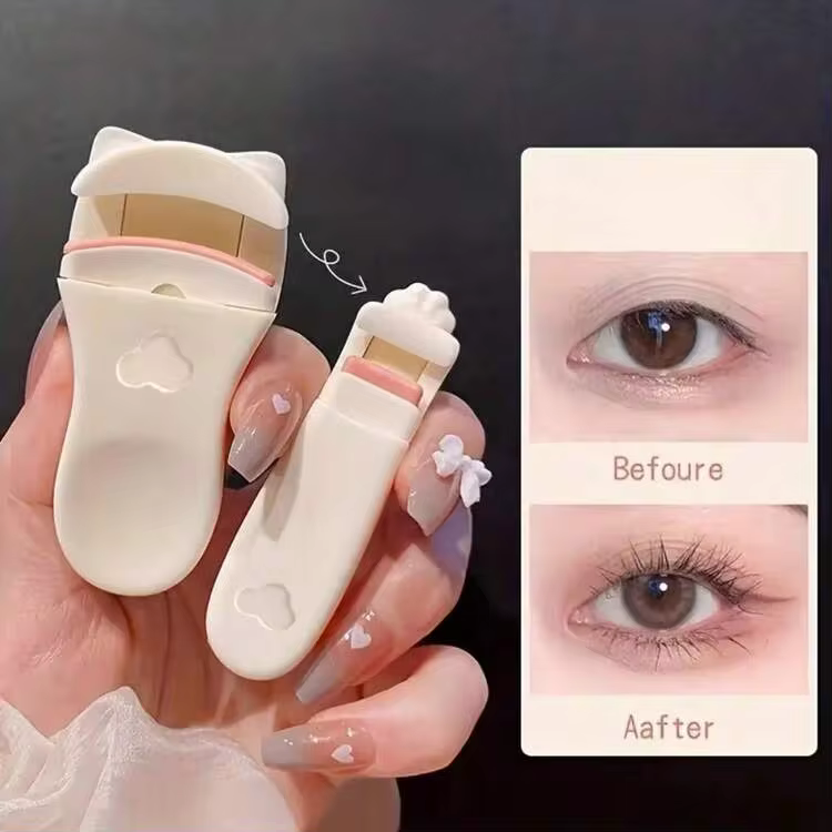 2pcs/Set Portable Eyelash Curler Set - Precise Lifting For Partial Lashes, Gentle, Easy To Use,Perfect Travel Cosmetic Gift For Busy Women, Unscented - White - View 1