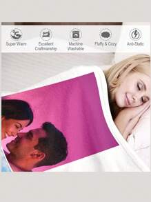 SEPTEVAGUS 1pc Custom Blanket With Picture, Personalized Photo Throw Blanket For Valentine's Day Multipurpose Living Room Sofa Outdoor Beach Camping Pet, Personalized Family/Pet/Couple Photo Printed Bedding Blanket, Personalized Christmas Gifts, Mother's Day/Father's Day Gift, Family Gift, Birthday Gifts, Gift For Friend, Gift For Her