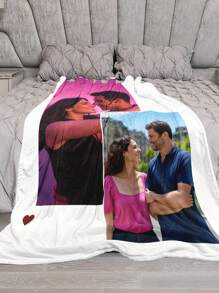 SEPTEVAGUS 1pc Custom Blanket With Picture, Personalized Photo Throw Blanket For Valentine's Day Multipurpose Living Room Sofa Outdoor Beach Camping Pet, Personalized Family/Pet/Couple Photo Printed Bedding Blanket, Personalized Christmas Gifts, Mother's Day/Father's Day Gift, Family Gift, Birthday Gifts, Gift For Friend, Gift For Her