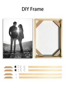 1 Canvas Customized Photo With DIY Photo Frame Or Frameless Poster, Valentine's Day Gift, Customized Photos For Loved Ones, Family, Friends, And Pets, Dogs, Cats, Large-Sized Home Decoration Suitable For Placing In Living Rooms, Bedrooms, Offices, Tea Rooms, Restaurants, Schools, Bathrooms, Customized Hanging Paintings, Personalized Wall Decoration Paintings,Home & Living,Christmas Home Atmosphere,Souvenirs,Reusable,Adorable,High-Quality - Style 1 - View 3