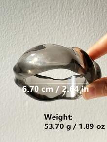 1件加厚超大树脂手链，优雅撞色波点设计，适合杂志拍摄配饰 - 彩色 - 查看 7