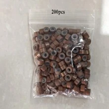 200/500/1000 Stück Mikro-Silikon-Haarverlangerungs-Ringe - Krimpringe für Perücken & Extensions, Aluminiumstange Verbindungsglieder
