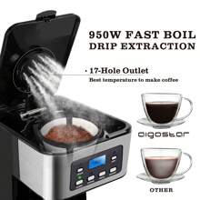 Filter Coffee Machine With Programmable 24hr Timer, Keep Warm & Fast Brewing, Reusable Filter, Anti-Drip & Self Clean Function, 1.5L - Darcy - 英規插(220-240V) - 查看 3