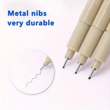 Set de 7 Plumas de Punta Fina Multi-Tamaños para Dibujo y Escritura Precisa | Plumas Resistente al Agua para Arte y Escritura Detallada - Negro - Ver 6