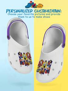 个性化定制姓名和照片镂空鞋，定制男士户外通勤时尚简约风格舒适 EVA 透气防滑防水镂空木屐