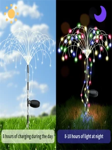 1pc Outdoor Solar Plug-In Fireworks Light, Solar Decorative Light, 8 Modes Of Outdoor Decorative Lawn Light, Suitable For Courtyard, Passage, Party Decoration