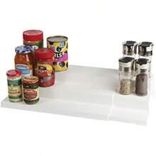 Estantería ajustable de 3 niveles para latas Dial Industries para organización de armarios de cocina y despensa, Expandible, Mega - Condimentar - Ver 7