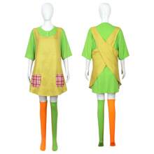 1pc Plaid Patternothes Suit Dress With 1pc Apron Halloween - Multicolor - View 1