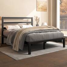 Metal Platform Bed Frame, Classic Style Headboard And Footboard/Under Bed Storage/Mattress Foundation/No Box Spring Required/Easy Assembly - Black - View 2