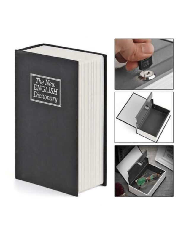 Cofre Camuflado Formato Livro Com Chave Dicionário Porta joias 3 Tamanhos Disponíveis