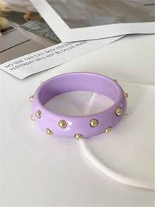Fashion Women's Colorful Candy Color Resin Bracelet With Inlaid Golden Beads - Bracelet - View 10