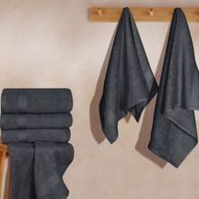 Ultra Soft 8-Piece Towel Set -% Ring Spun Cotton, 2 Oversized Bath Towels 27x54, 2 Hand Towels 16x28, 4 Wash Cloths 13x13 - Daily Use, Hotel & Spa - Olive Green, Luxury Towel Set - 炭灰色 - 查看 2