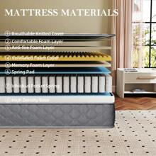 12/14 Inch Twin Full Queen King Mattress Medium Firm Hybrid Mattresses In A Box - 淺灰色 - 查看 9