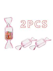 10 piezas Cajas de regalo para fiestas con forma de caramelo, organizador de anillos con tapa, contenedor de plástico para caramelos lindo, estuche de exhibición para joyería DIY, accesorios para Navidad, boda, fiesta y viaje