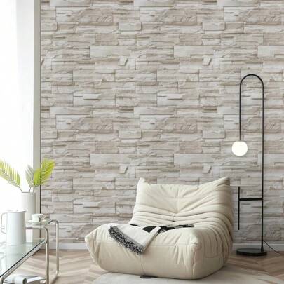 1 Roll Of Gray Brick Patterned Wallpaper With Thickened PVC 17.7inX39.3/118.1/196.8in Waterproof Oil Resistant Stain Resistant Easy To Clean Living Room Bedroom Background Wall Kitchen Countertop Desktop Easy To Install Removable DIY Home Decoration Furniture Shelf Drawer Lining Renovation Supermarket Display Cabinet Wall Paper Wall Stickers Room Decor Wall Decor Wall Sticker Kitchen Accessories Kitchen Items Kitchen Decor