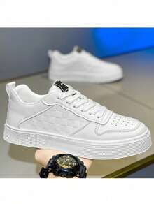 Elegantes Zapatos Para Correr Y Deportes Casuales Diarios Impermeables, Fáciles De Llevar Para Ir Al Trabajo Y Estudiantes Nuevo Zapatos Casuales Con Cordones Para Hombre - Blanco - Ver 11
