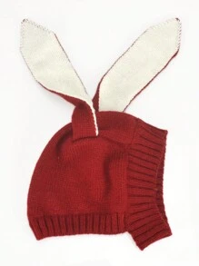 Baby Hat For Spring, Autumn, Winter Season, 0-1 Years Old, Warm, Comfortable, Breathable, With Long Cartoon Rabbit Ears That Act As Ear Protection, Suitable For Boys And Girls