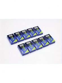 100 piezas de cuchillas de afeitar de doble filo ultra afiladas de platino - de acero inoxidable de alta calidad, aptas para recortar el bigote y la barba - Plateado - Ver 8