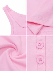 Women's Solid Color Simple Daily Tank Top - Pink - View 6