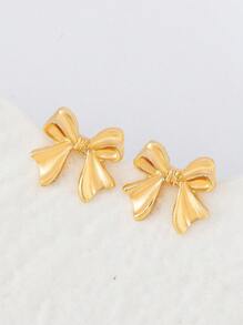 水钻蝴蝶结耳钉，适合日常佩戴