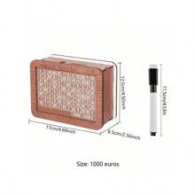 1 Stück Holzzähler Münzspardose - Großer Münzsparschwein für Erwachsene - Münzaufbewahrung bis zu 10.000 Euro mit Zielerfolgsverfolgung - Hochwertige Holzspardose mit Löschstift - Ideales Geschenk für Freunde - Premium Holz Münzbank (Ohne Acrylplatte), (Zufällige Farbe)