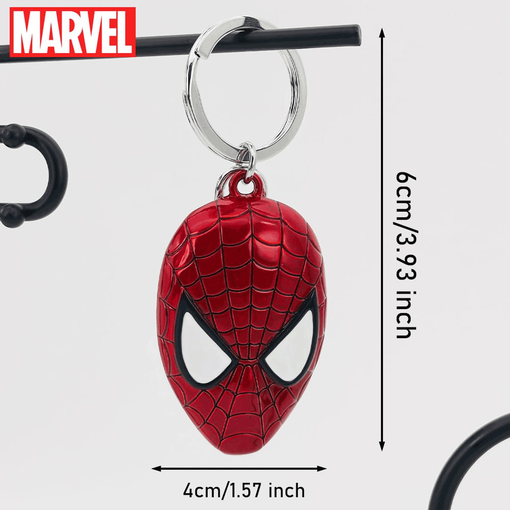 Marvel 1 件漫威官方授权帅气金属钥匙扣盾牌雷神之锤蜘蛛侠面具金属钥匙扣包饰时尚配饰家具装饰阵亡将士纪念日礼物送给朋友和爱人 - 紅色 - 查看 2