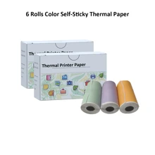 Self-Adhesive Instant Camera Print Refill Paper- Green Orange Purple Sticker Paper Photo Printer Thermal Paper Rolls Instant Print Camera Refill Paper,57x30mm - Multicolor - View 11
