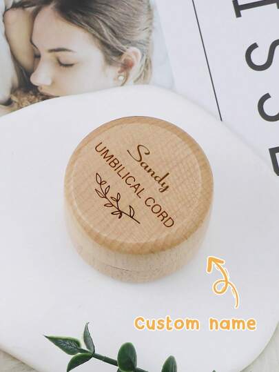 1PC Custom Name Wooden Boys And Girls Fetal Hair/Umbilical Cord Memorial Box Carved Memorial Box Christening Gift, Boys And Girls Christening Gifts