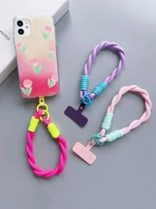 Pulsera-cordón anti-pérdida, correa de teléfono de color caramelo, regalo de cordón de teléfono para madres, familia, amigos, cumpleaños, fiestas, adorno de teléfono, cadena de teléfono - Multicolor - Ver 3