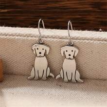 1 Pair Vintage Bohemian Style Labrador Dog Pendant Earrings, Suitable For Women Daily Wear And Gift, All Season Accessories