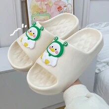 Sandalias Chanclas con dibujo animado de patito y gorro para mujer adulta y adolescentes. - Blanco - Ver 4