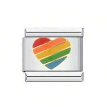 1 件不锈钢意大利模块手链组件，带有爱心、月亮、英文等图案，DIY 制作手链项链首饰，可自由搭配不同风格 - 義大利模組 - 查看 25